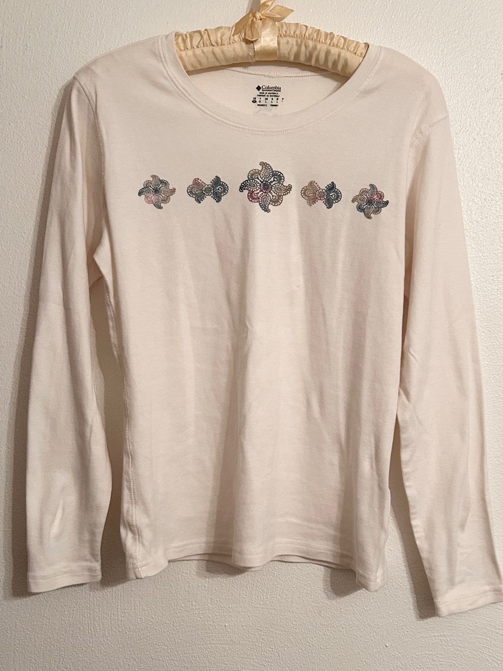 Y2K Columbia 100% Cotton Sporty/Beach Long Sleeve Top Size Medium